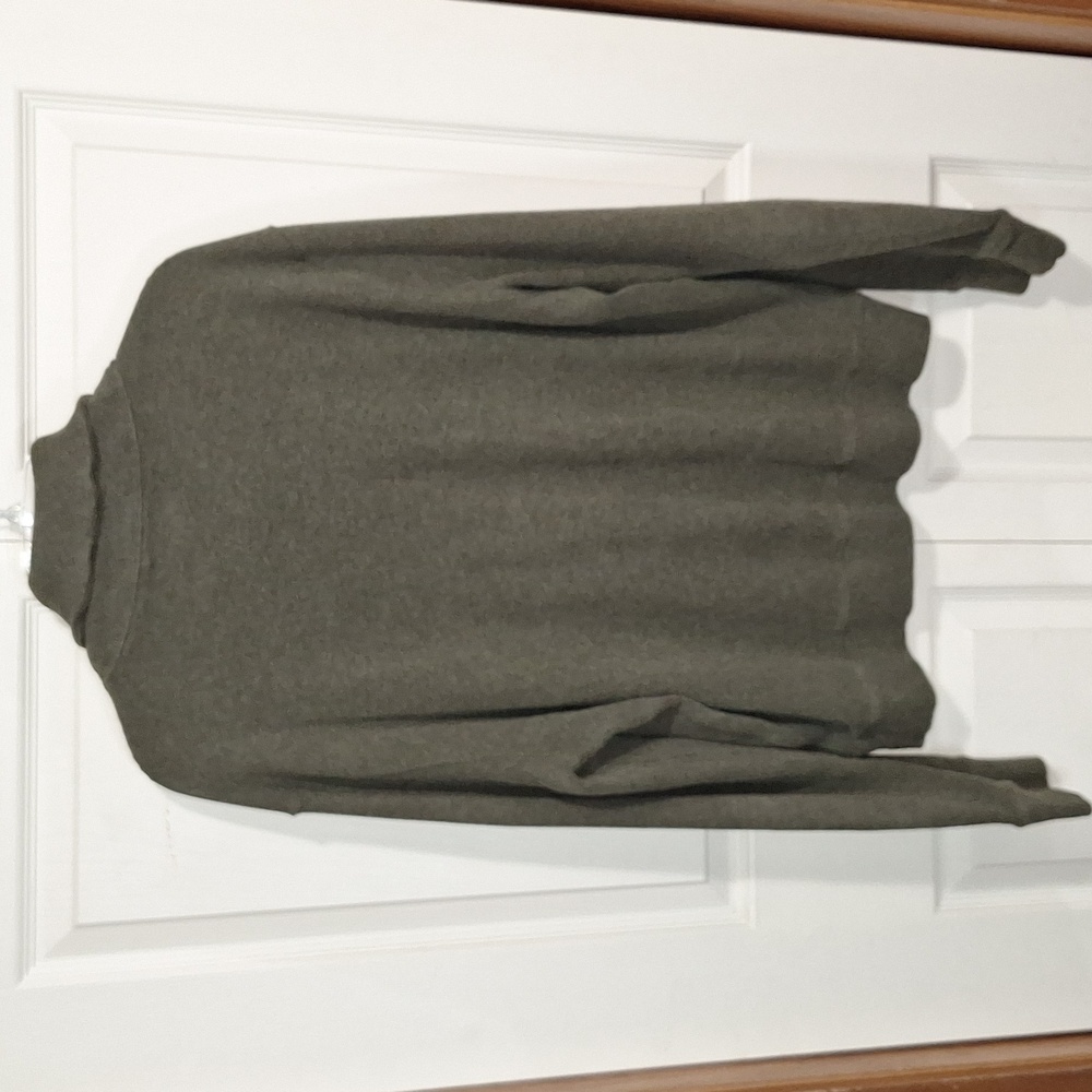 Vintage Luxury Polo shawl collar jersey pullover - L - olive green heather - Picture 4 of 5